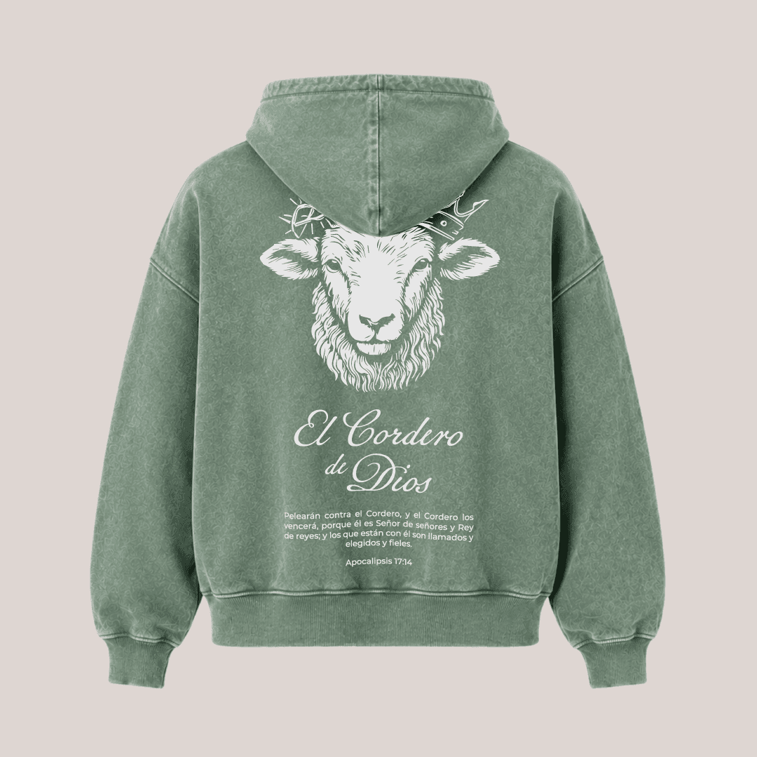 EL CORDERO DE DIOS - HOODIE ACID WASH BOXY FIT - 0